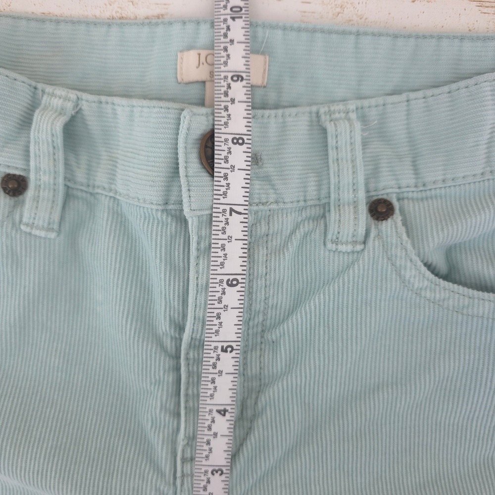 J. Crew Corduroy Skinny Mid Rise Stretch Mint Green Cotton Pants Womens 26 - Picture 4 of 8